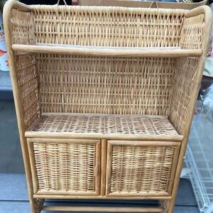 Cost Plus World Market Bath Wall Storage Rack with towel bar.